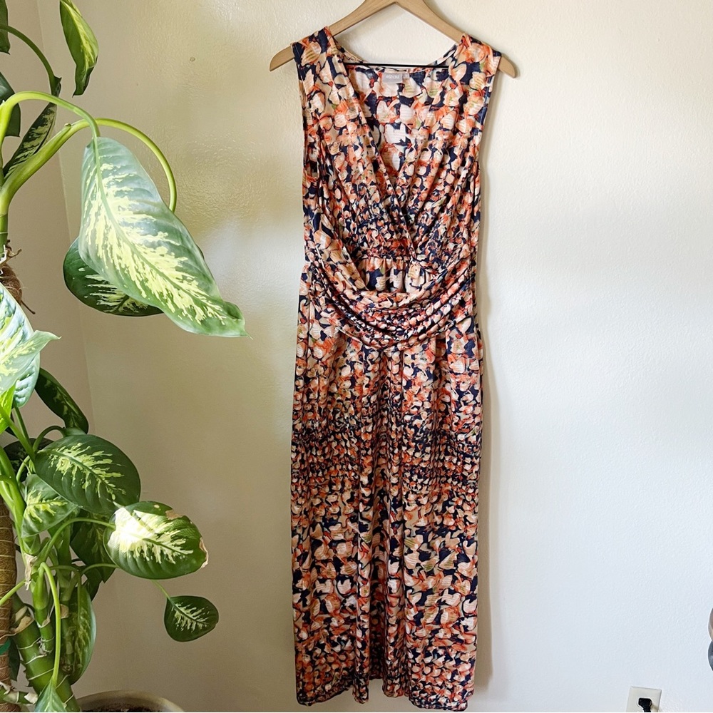 Eshakti | Printed Drape Front Maxi Dress